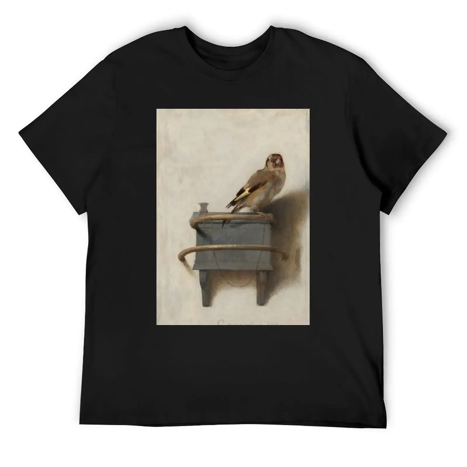

Carel Fabritius. The Goldfinch, 1654. T-Shirt graphics sports fans anime big and tall t shirts for men