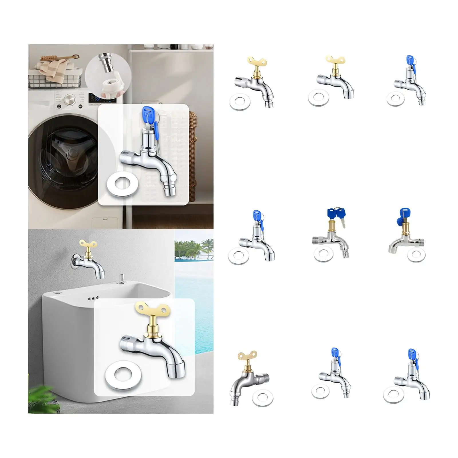 Outdoor Faucet with Key Lockable Alloy Single Hole Public Water Tap Strong Mount Prevents Unauthorized Water Use