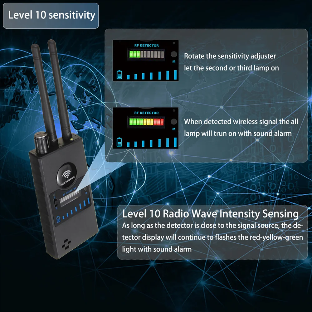 G528B wykrywanie sygnału bezprzewodowego RF GSM Audio lokalizator GPS Mini szpiegowskie wykrywacze skanowania błędów Wifi ukryta kamera skaner anty-kamerowy