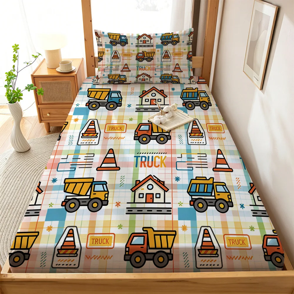 3pcs Cartoon Toy Car Printed Chipless Bed Sheet Set with Multiple Sizes Soft Bed Cover Bedroom Bedding Decorations Gifts view 6