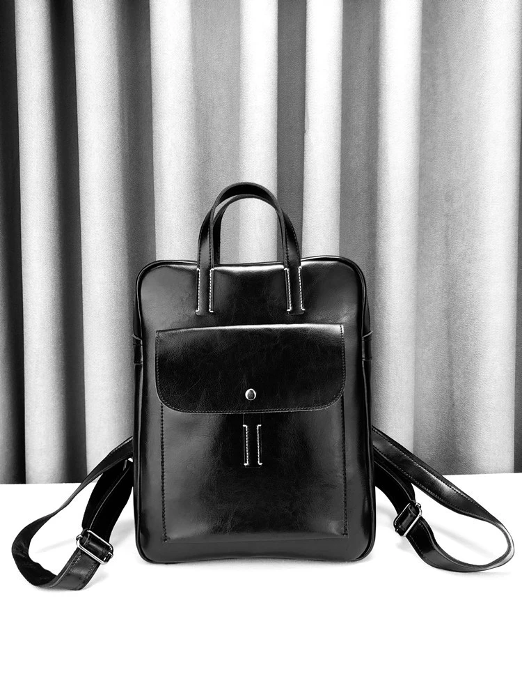 المرأة عالية الجودة جلد البقر على ظهره نمط Preppy المراهقات الفتيات المدرسية خمر محمول التعبئة حقيبة للجنسين حقيبة كتف