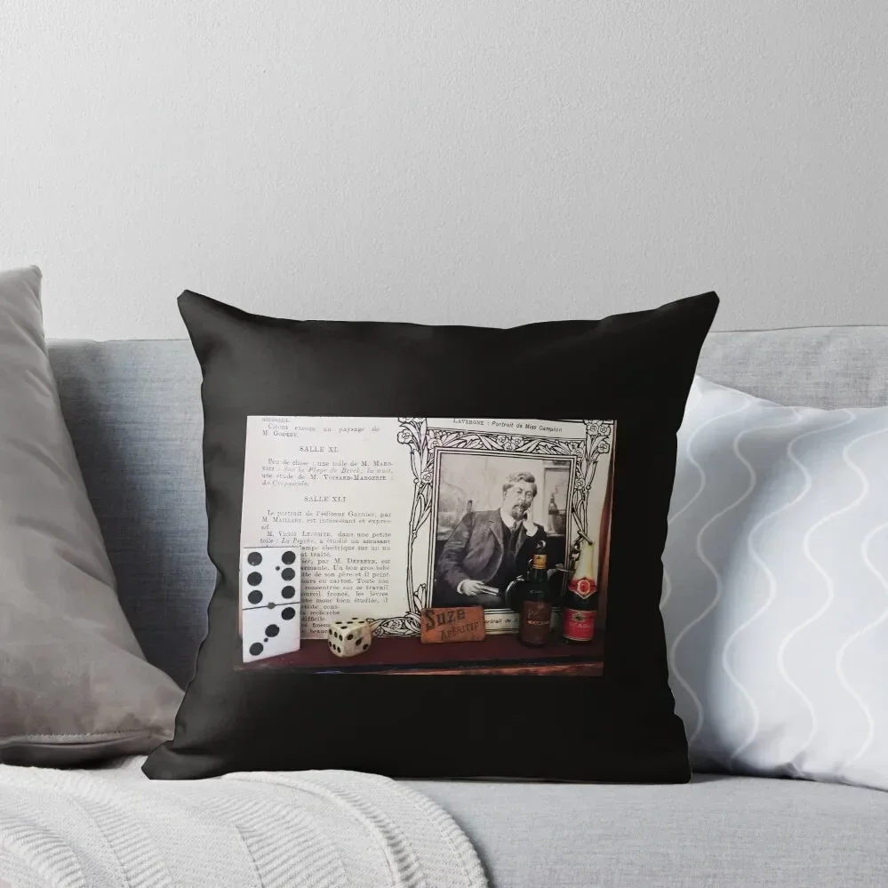 

Vintage Gentleman's Hour. French, humorous design, a gift for him! Throw Pillow Sofa Cushion Cover Throw Pillow Covers pillow
