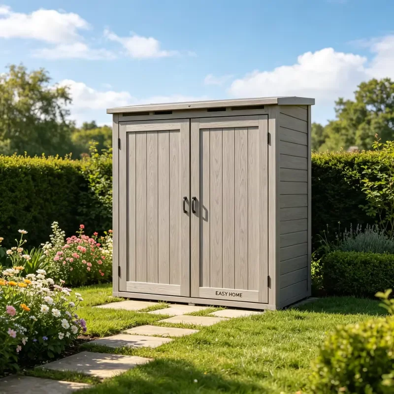 Heavy Duty Outdoor Storage Box Waterproof Garden Locker with Vents for Lawn Equipment Shed Tool Organizer Weather Resistant
