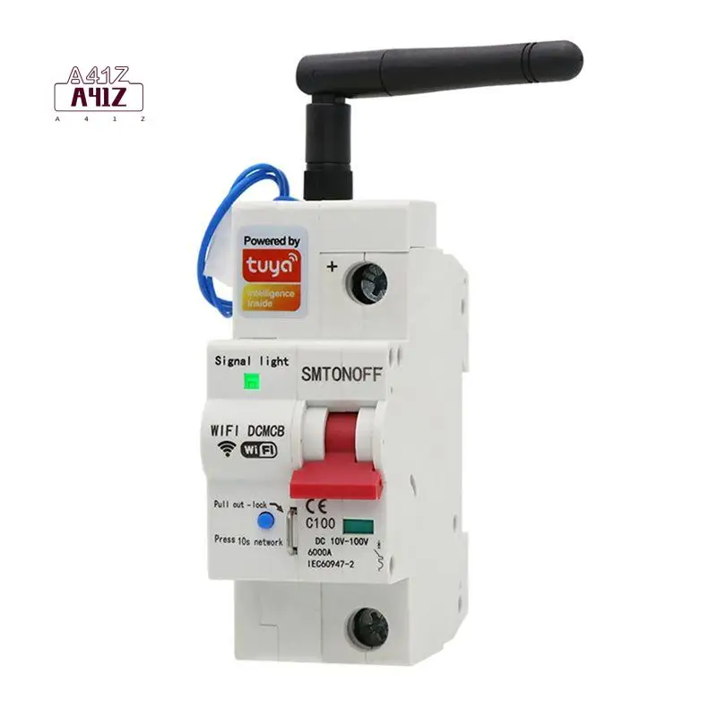 A41Z-Tuya Smart Life Wifi DC Smart Circuit Breaker 12V 24V 48V Overload Short Circuit Protection For Alexa Google Home