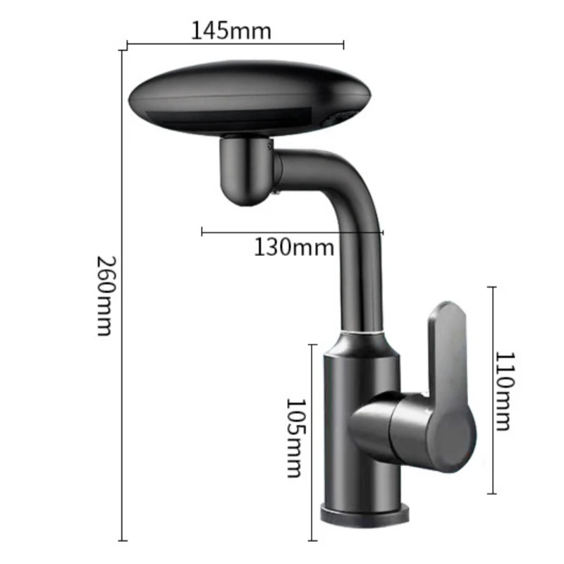 4 Modes Waterfall Basin Faucet 360° Rotation Hot Cold Water Kitchen Sink Mixer Wash Tap ABS Handle Single Hole For Bathroom