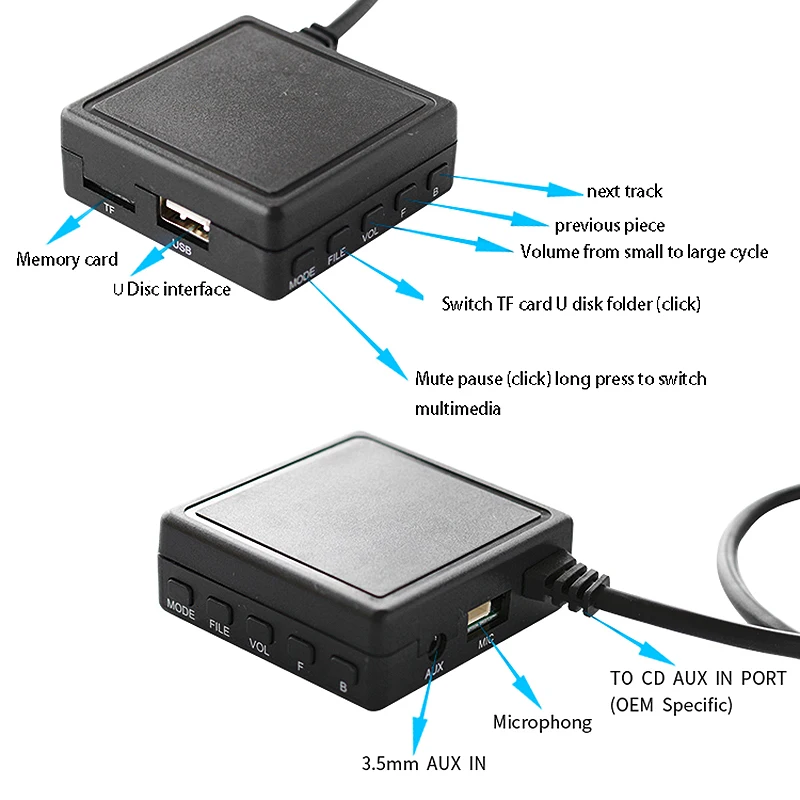 Автомобильный модуль Bluetooth, 6-контактный AUX TF USB адаптер, беспроводной радиоплеер, стерео модуль o для Renault 2005-2011