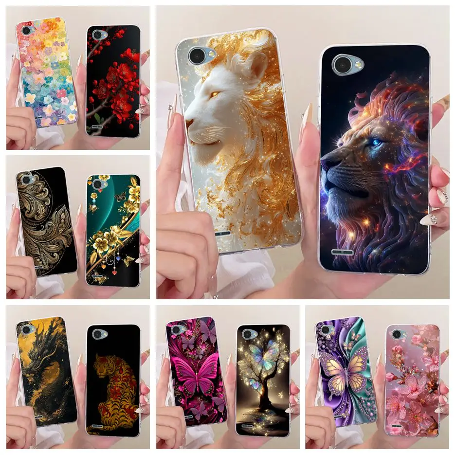 Funda para LG Q6, Q6+, Q6a, M700, M703, diseño de león, pintada, de silicona suave, para LG Q6, LGQ6 Plus, Q6+, Fundas Bumper