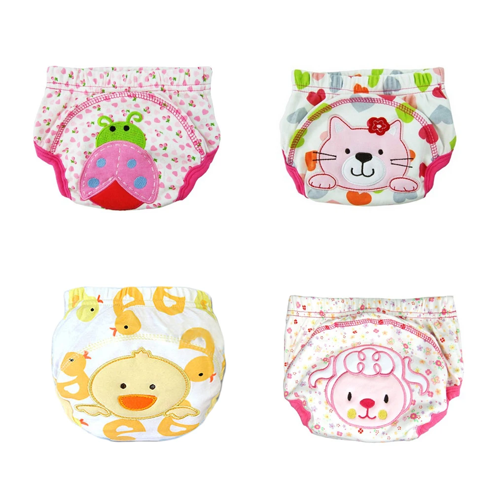 

4PCS Cotton Boys Girl Toilet Training Pants Nappy Waterproof Soft Reusable Washable