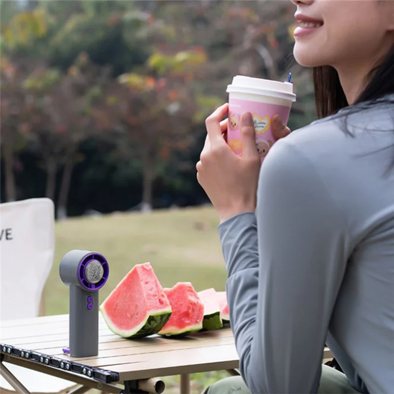 ABJY-고속 냉각 팬 터보 폭력적인 휴대용 미니 팬 등산 버클 접이식 소형 팬 보라색