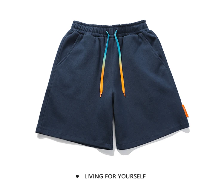 

Summer New Style Casual Drawstring Five-Point Loose Sports Shorts Unisex plus Size American Pure Color Shorts for Men And Women