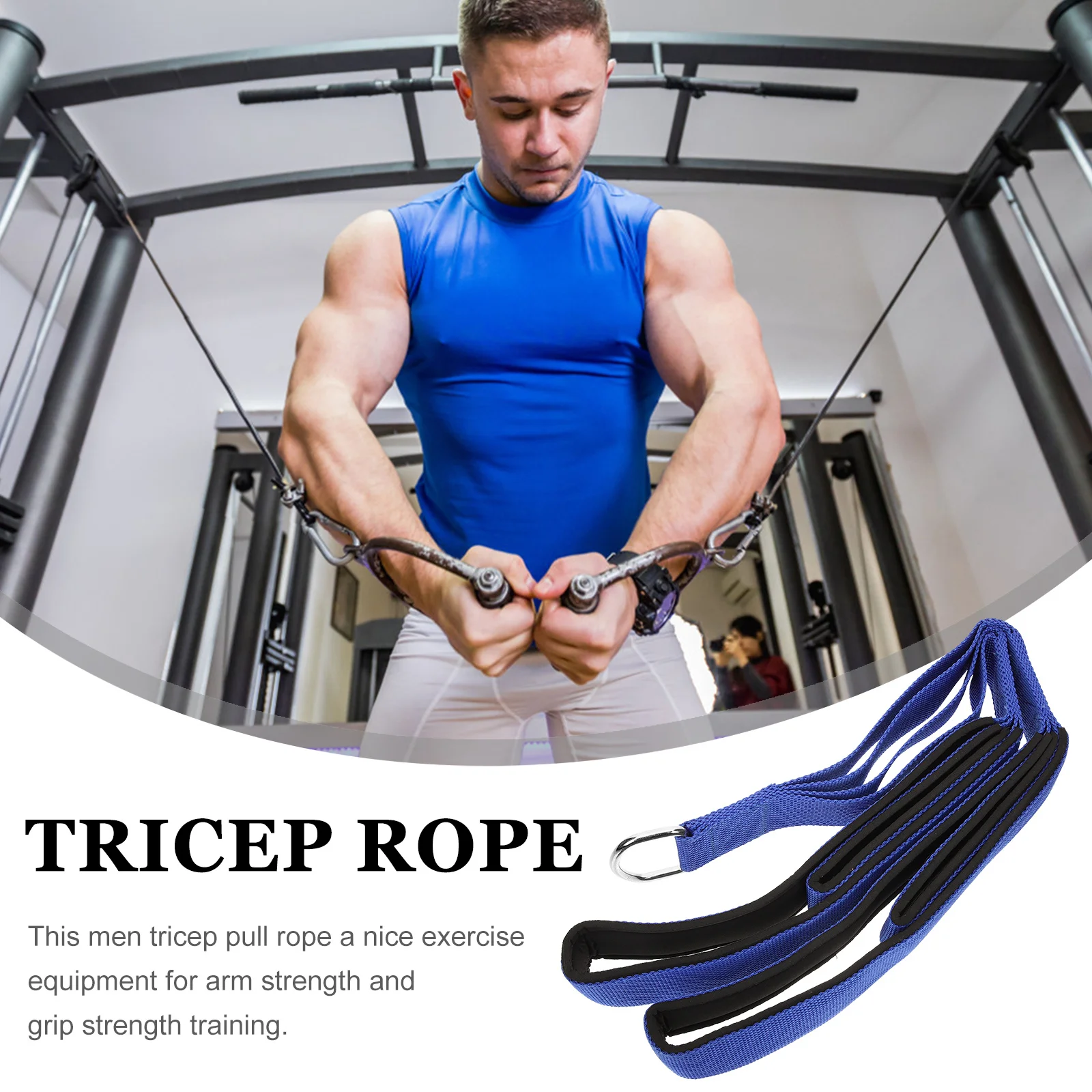 

Tricep Rope Heavy Duty Braided Polyester Training Pull Rope Home Gym Exercise Strength Bicep Fitness Equipment