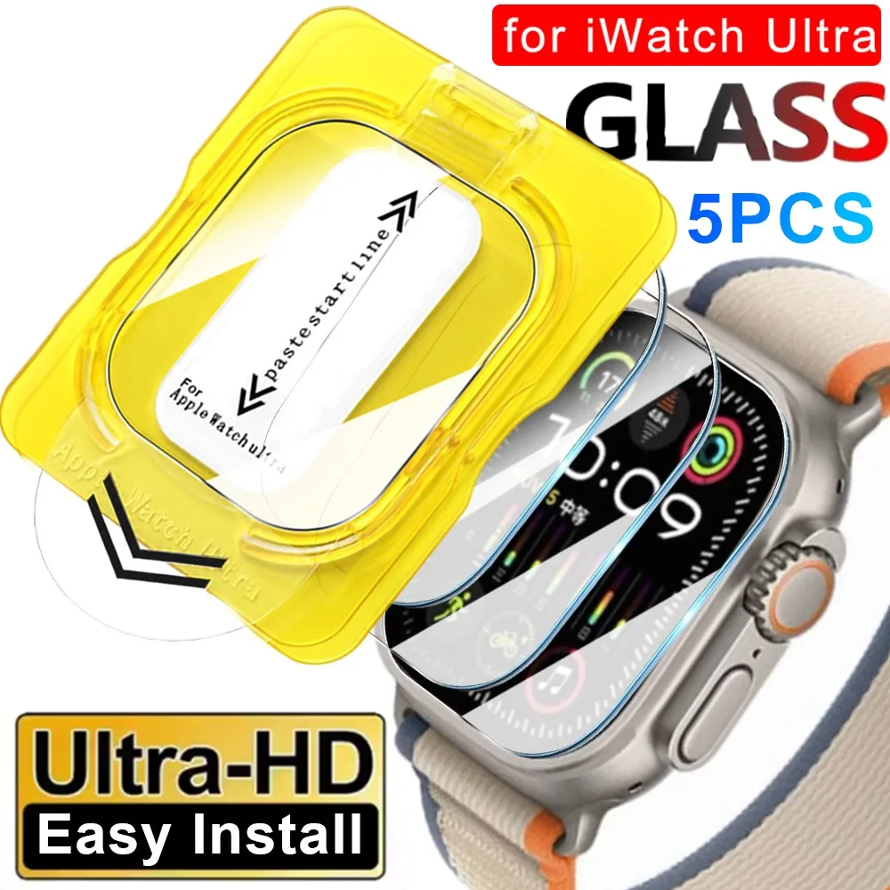 For Apple Watch Ultra 4 3 2 1 49mm Easy To Install Tempered Glass HD Screen Protectors Shatterproof Films for iWatch Ultra4 49MM