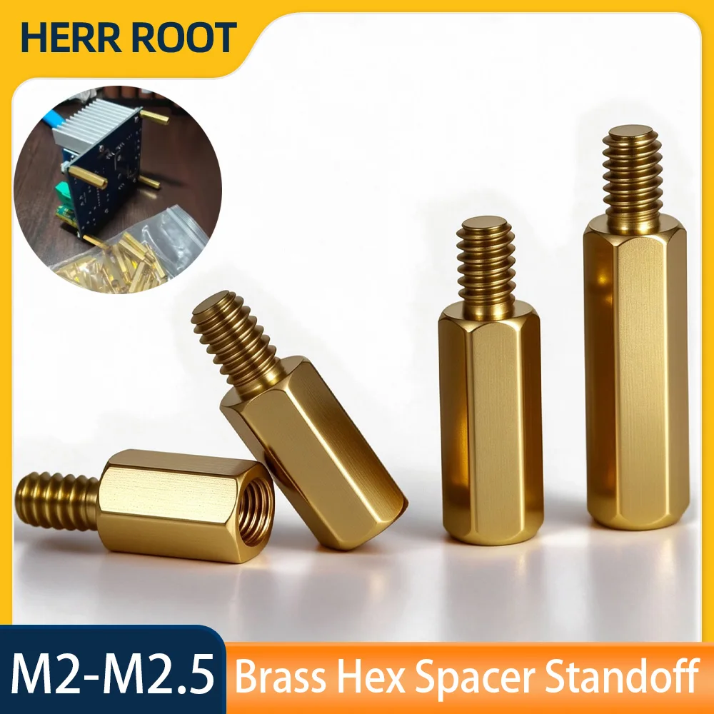 5/50pcs PCB Motherboard Standoff Mount M2 M2.5 Hex Brass Male Female Standoff Board Rack Stud Hexagon Threaded Pillar