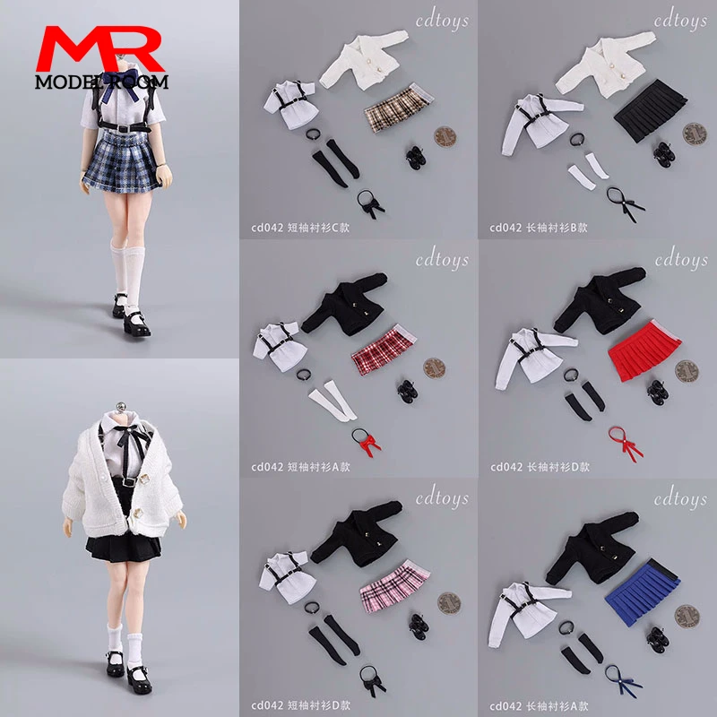 

cdtoys cd042 1/12 Scale Girl Student Uniform JK Suits Clothes Model Fit 6'' TBL PH Female Soldier Action Figure Body Dolls