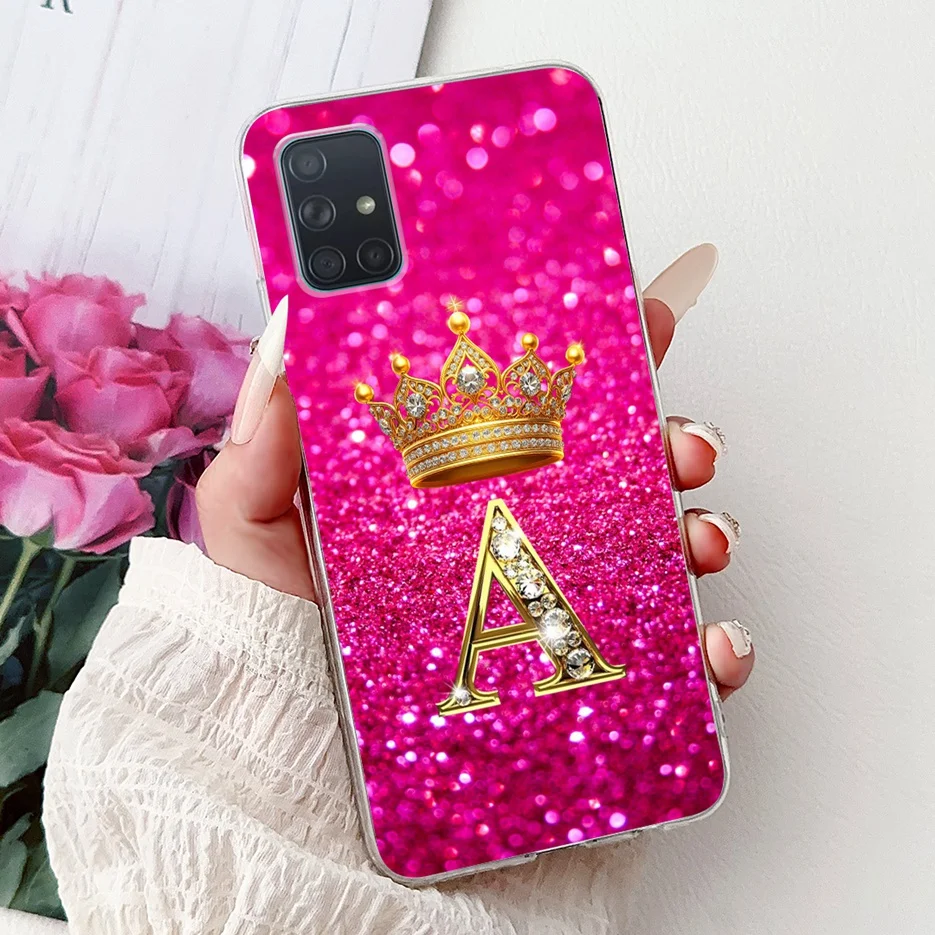 For Samsung Galaxy A51 A71 Case A515F A715F New Luxury Letters Cover Soft Slim Phone Case For Samsung A51 A 31 71 4G Fundas Bags