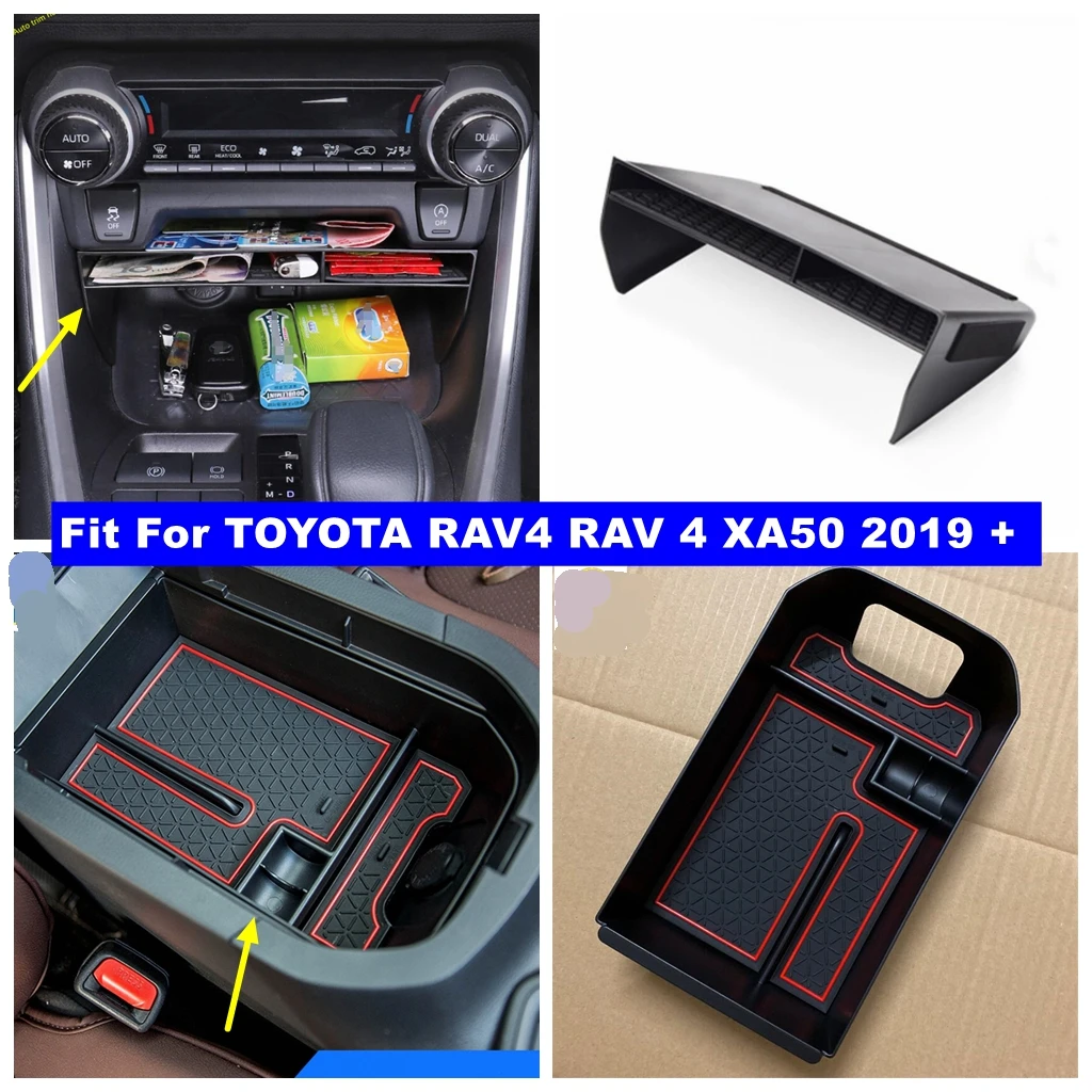 

Plastic Auto Interior Accessories Center Storage Pallet Armrest Container Box Cover Kit For TOYOTA RAV4 RAV 4 XA50 2019 - 2024