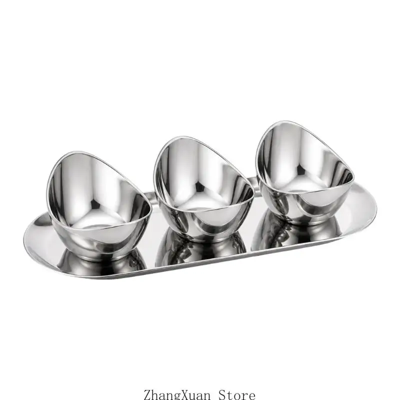Safe rustless Sauce Dishes Set For soyabean Sauce And capsicum Oil Elegant Ingot Design For scullery 3XUF