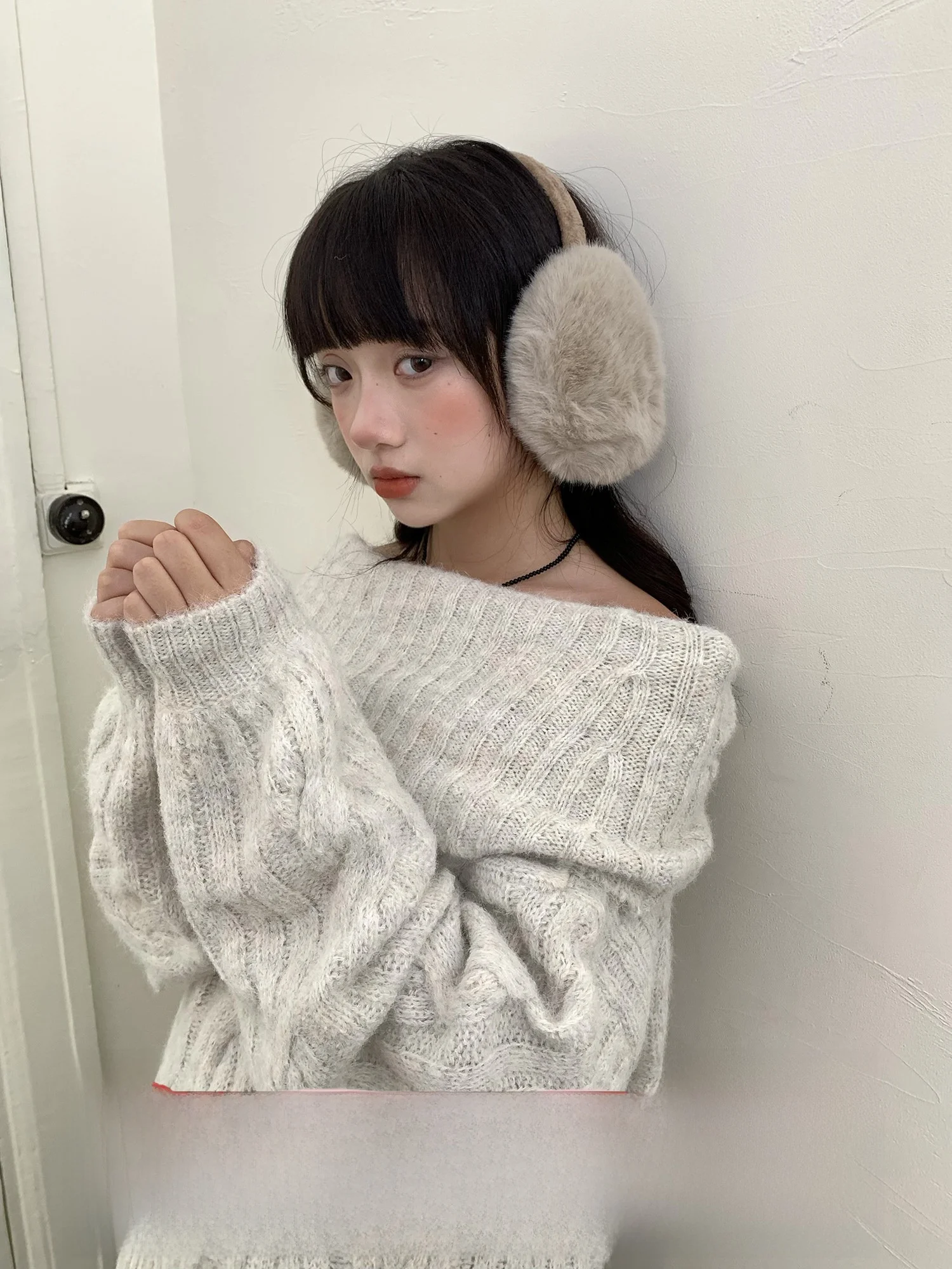 

Hey an Nai Nai ey Wool Blend Knit Sweater Women's Loose Fit One oulder Winter Warm Casual Faion Long Sve Top