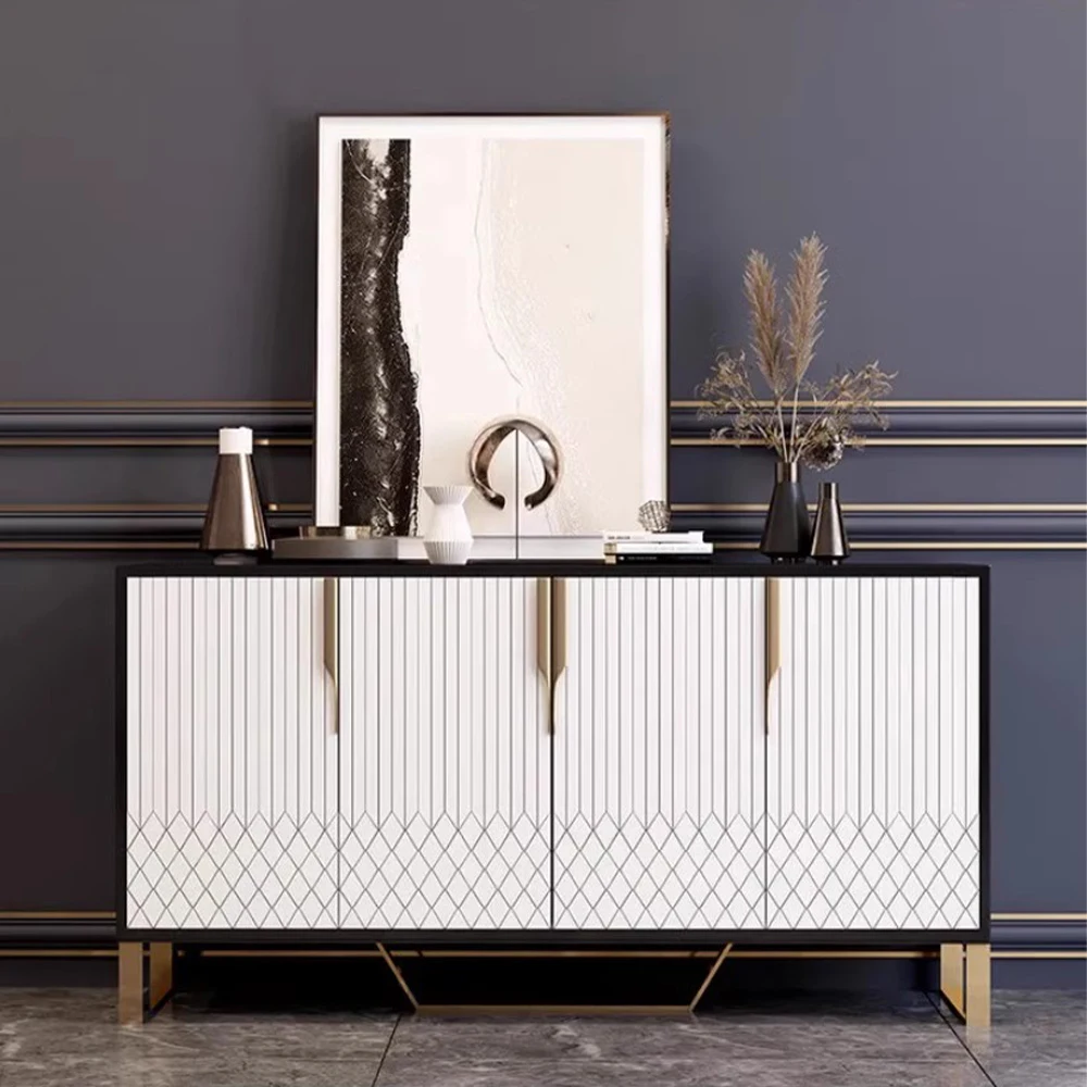 furniture black modern buffet sideboard gold stainless steel buffet table