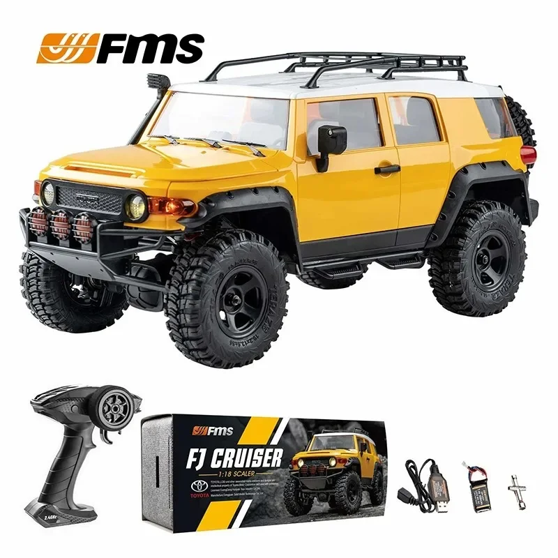 Fmsリモートコントロールカーモデル,1:18fjクルーザー,rc,クライミング,オフロード,シミュレーション,電気玩具,男の子の誕生日プレゼント