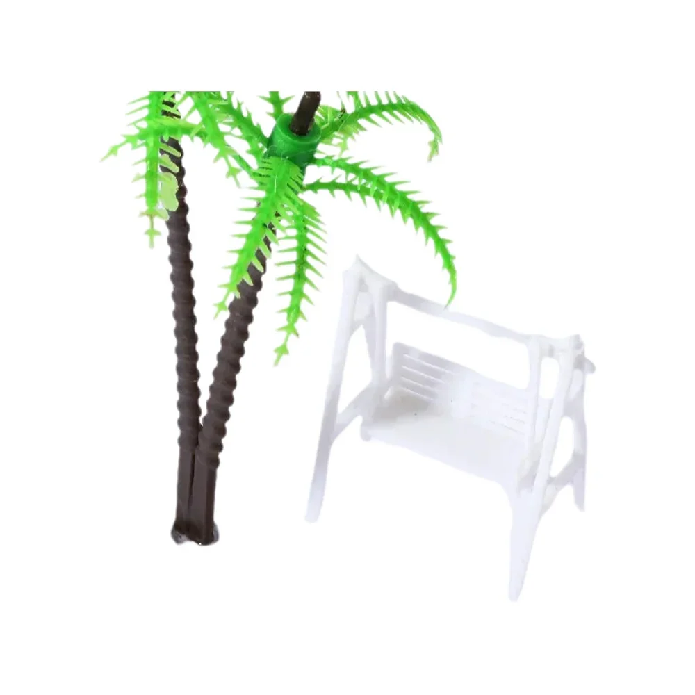 4pcs Outdoor Garden Swing Seat Rocking Chair Craft Toy 1/50 1/75 1/100 Model Railway Accessories Miniature Scenery Decoration