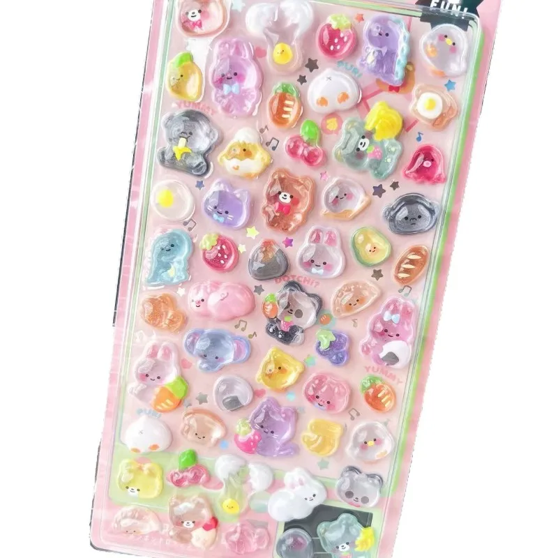 Lustige Süße Frucht-Eiscreme-Haustier-3D-Relief-Aufkleber für Scrapbooking, DIY-Tagebuch-Deko, Journaling, Schreibwaren, Kawaii-Aufkleber – Detail 5