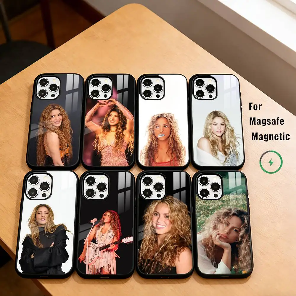 

L-Latin music queen S-Shakira Phone Case For iPhone17,16,15,14,13,12,11 Plus,Pro Magnetic For Magsafe Wireless Charging