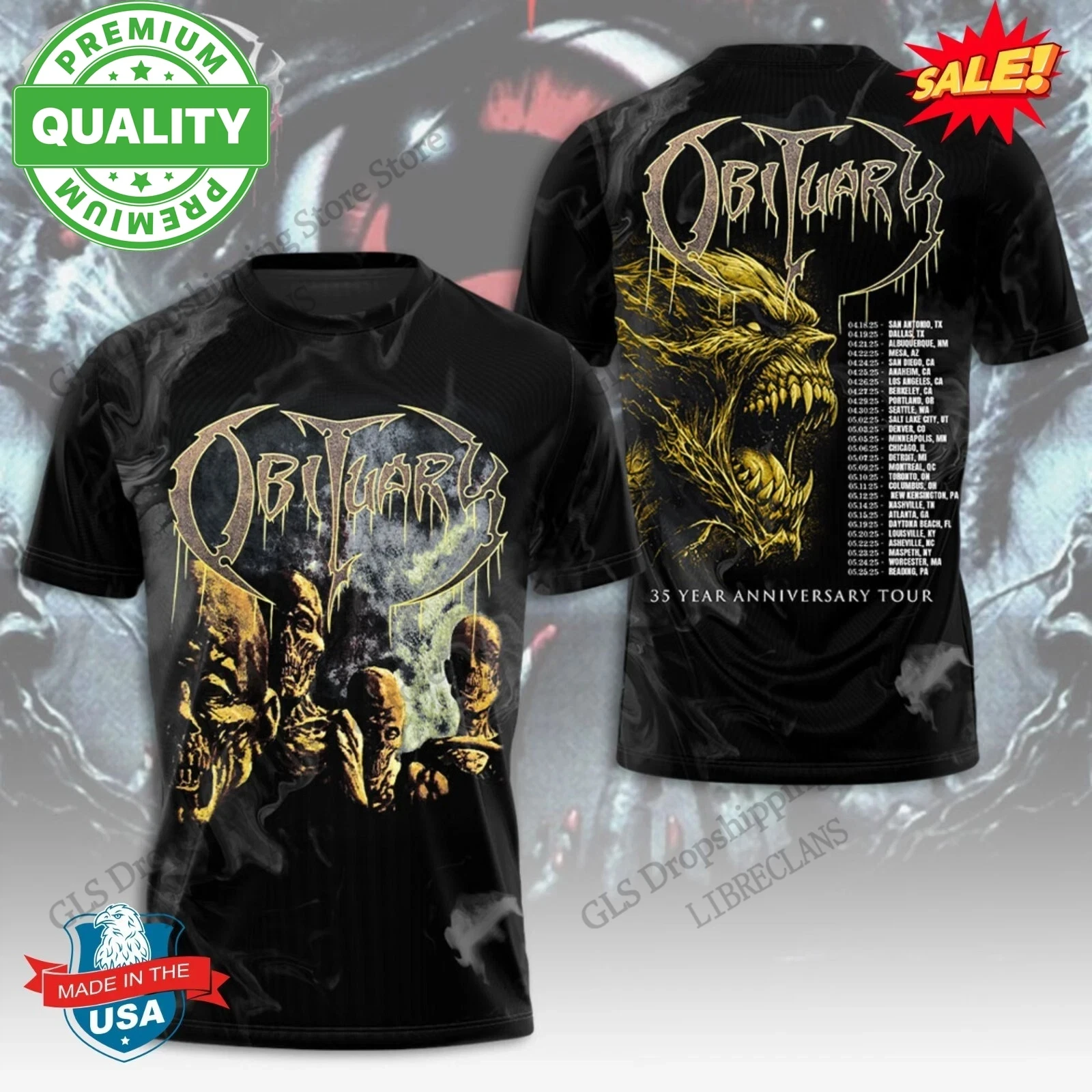 New Rock Obituary Band 3d Print T-shirt Men Women Fashion Breath Short Sleeve Tops Tees Kids Tshirt Hip Hip Shirt Men Clothing