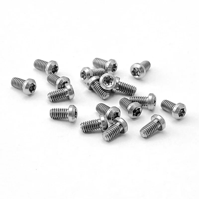 5pcs Faca Handle M2.5 Rosca Parafusos De Liga De Titânio T8 Torx Flat Head Nails Facas Dobráveis DIY Fazendo Acessórios de Reparação Peças