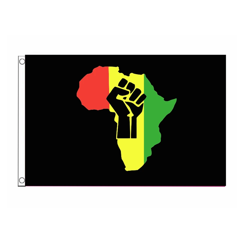 BLM African Flag 90x150cm Polyester Flag with Metal Grommets for Indoor Outdoor Wall Decoration