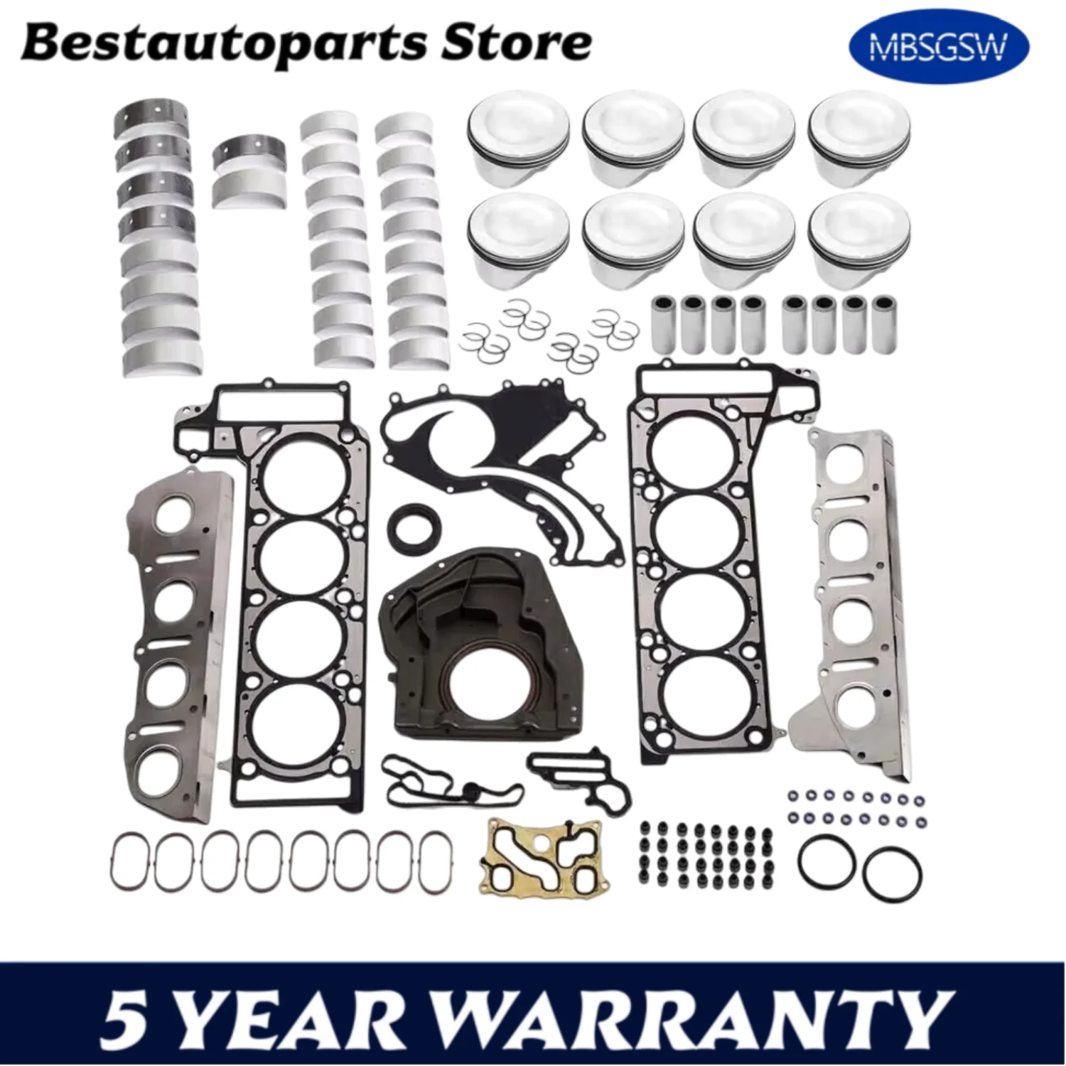 

Engine Part Rebuild Kit Full Gasket Piston Ring Bearings Set Fit 5.5 T L V8 GAS M157 For Mercedes-Benz E63 G63 S63 AMG 5.5L 5.5L