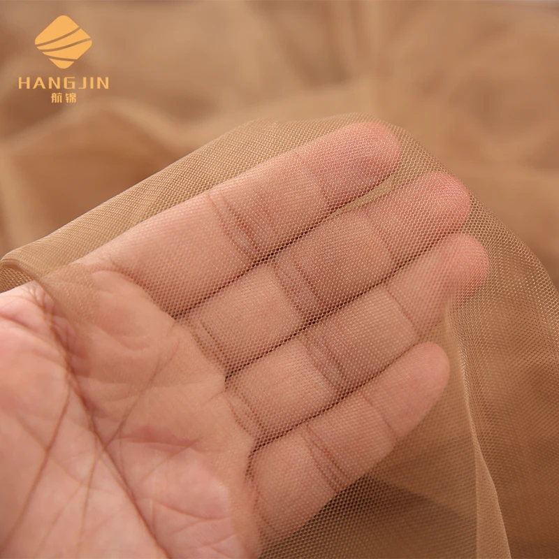 

40A 100% Polyester Tulle Mesh Net 360 Colors in Stock Transparent Illusion Skin Color Tulle Net Hexagonal Soft Mesh Tulle Fabric