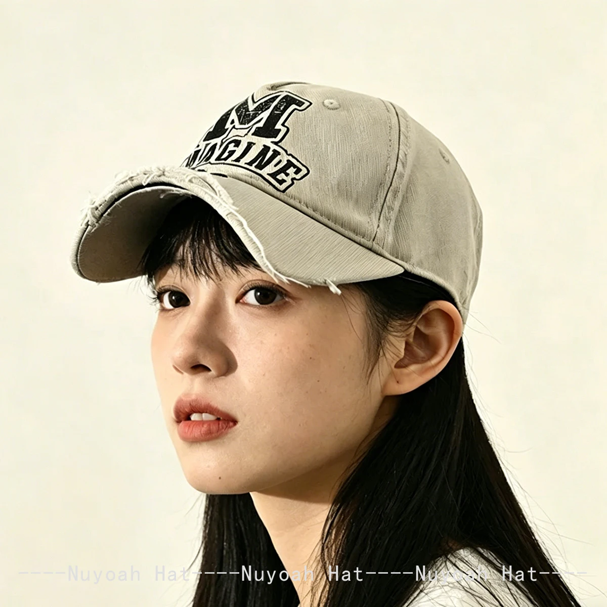 New Men Women Retro Broken Style Printed M Letters Baseball Hats Sunshade Broken Eave Versatile Street Peaked Caps Fashion Niche 3