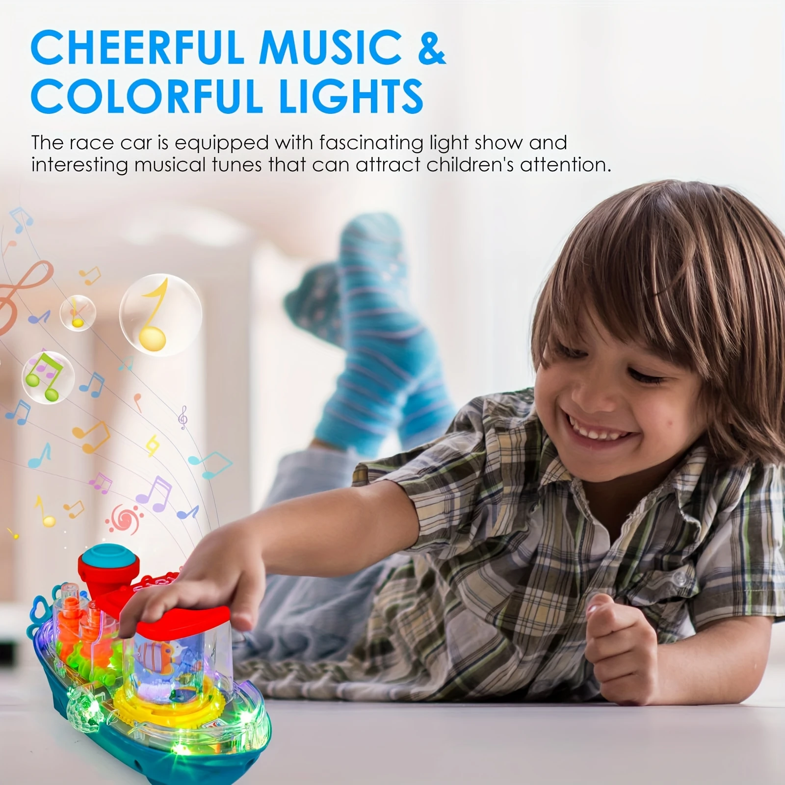 لعبة القارب الحسي التفاعلية للأطفال الصغار 2+ - موضوع تحت الماء مع الأسماك والشعاب المرجانية والموسيقى والتحفيز الحسي #5