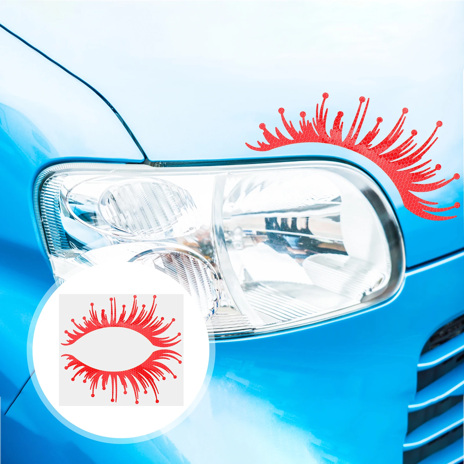 

2pcs Decals Car Reflective Bumper Window Body Decoration Waterproof Durable Auto Eyelashes Trim Vehicle Tail Lamp Stickers