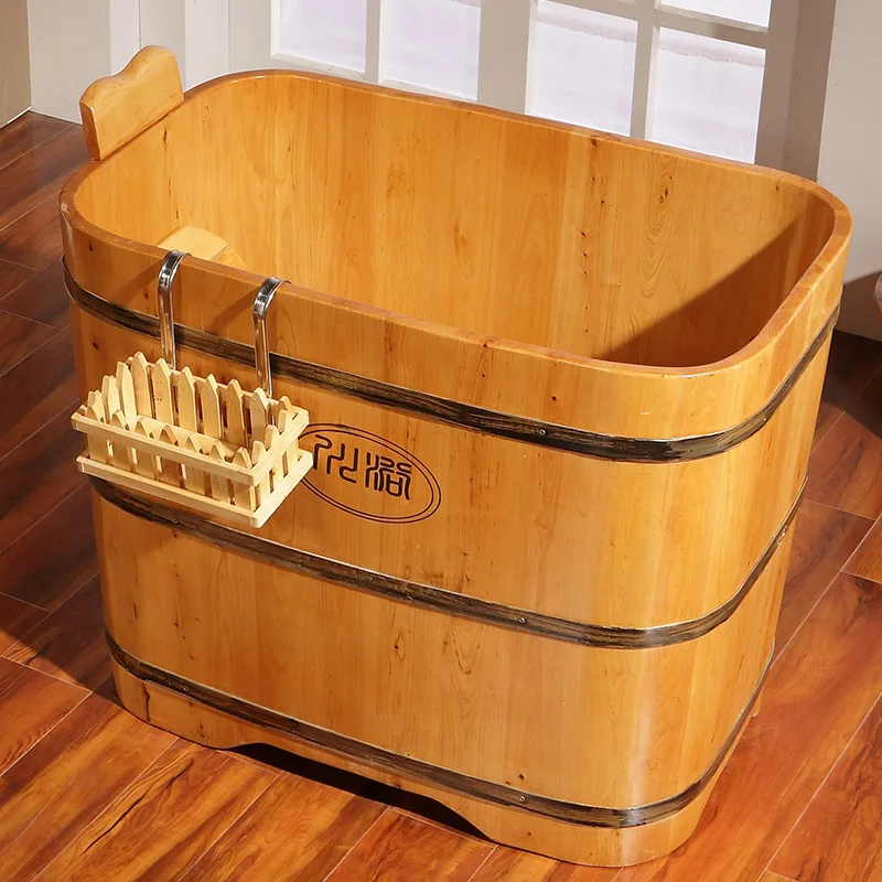 

PYH toilet wooden bucket bath cedar adult wooden bathtub bath bathroom solid wood bathtub square bucket
