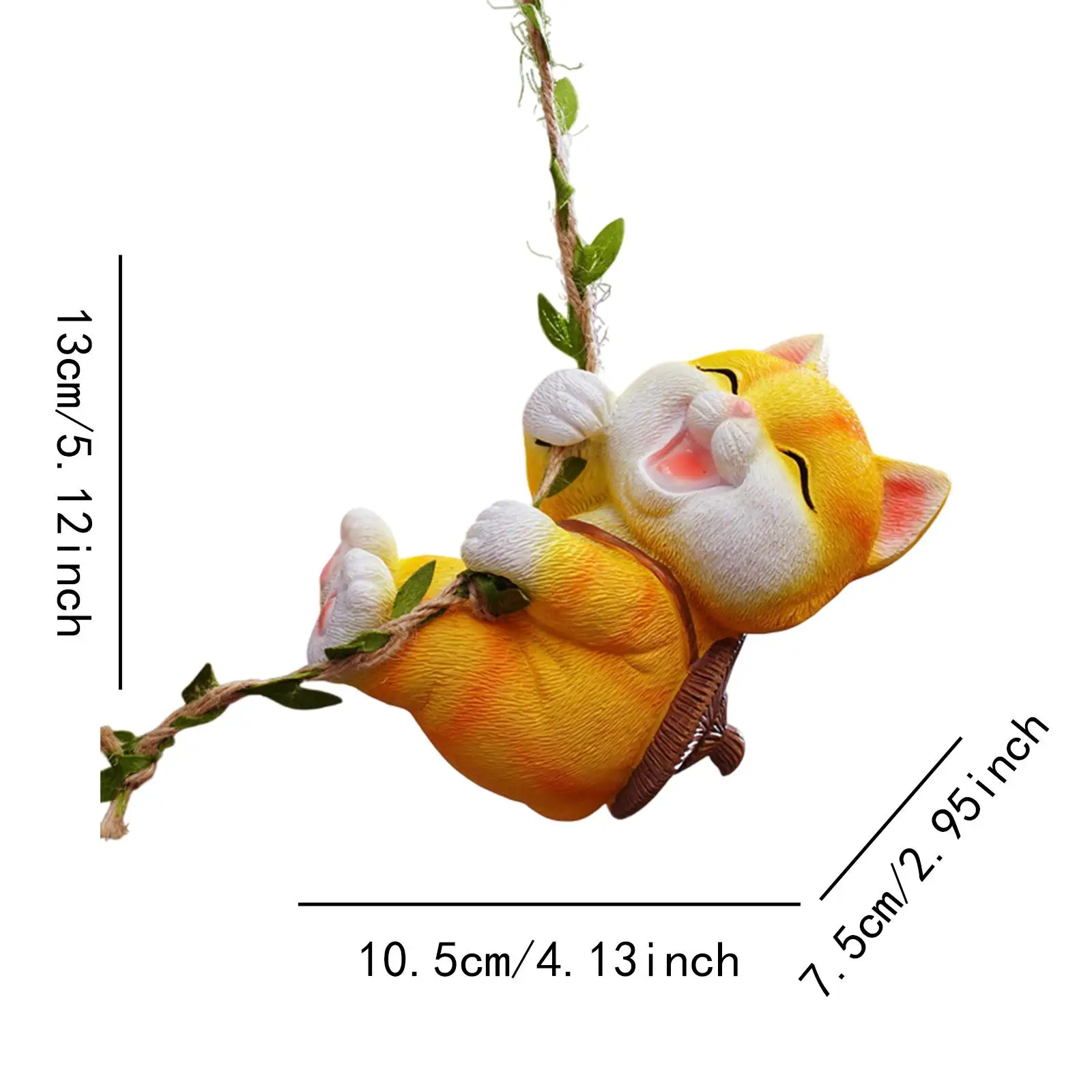Compact Garden Animal Pendant Decorative Figure Resin Artwork Collectible Outdoor Decor for Garden Fence