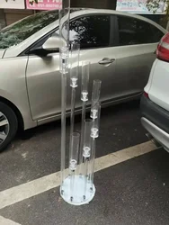 6 Pieces New 128cm High Clear Acrylic Candelabra Wedding Center Crystal 5 Arms 8 Arm Candle Holders For Party