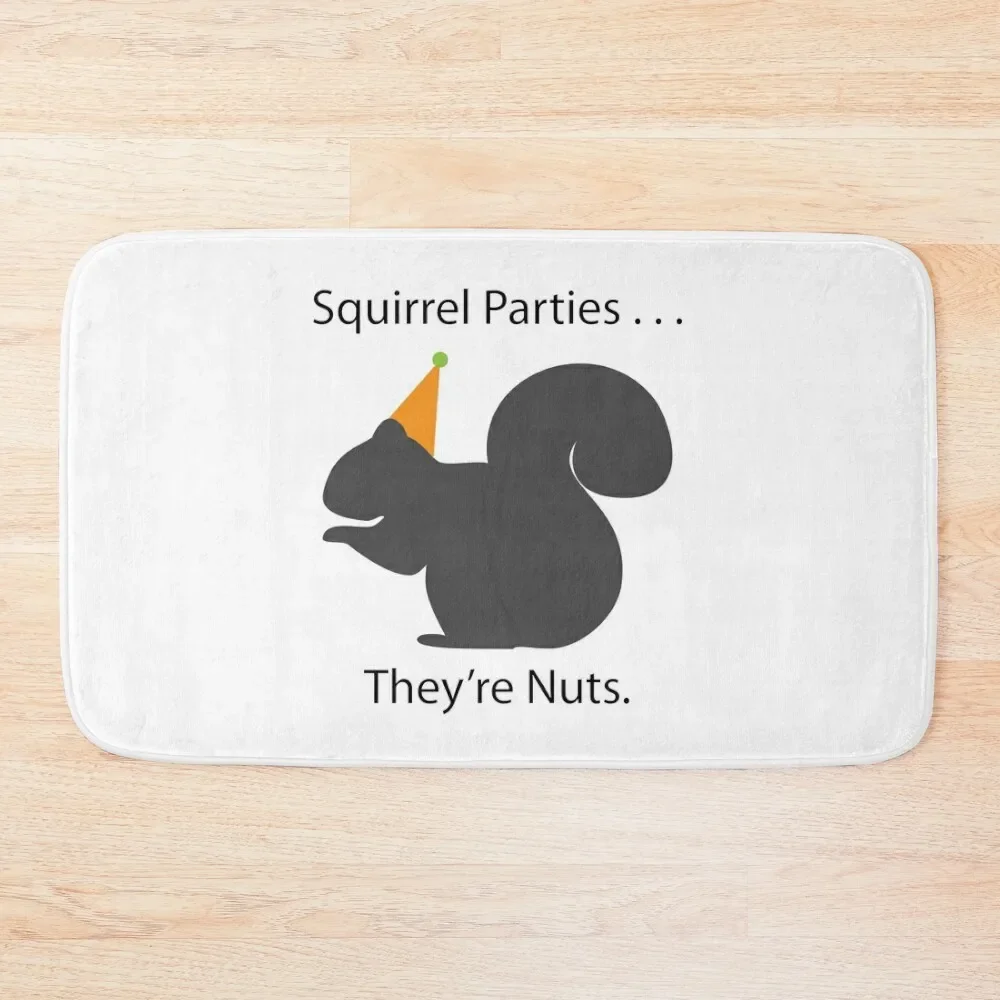 Squirrel Parties Bath Mat Bathroom Interior For The Bathroom Anti-Slip Shower Mat