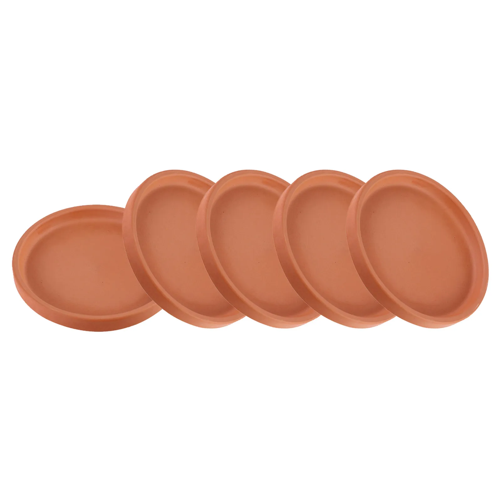 

5Pcs Pottery Plant Saucer Round Flower Pot Plate Easy Clean Water Resistant Tray for Home Garden Decor Use Flower Pot Tray