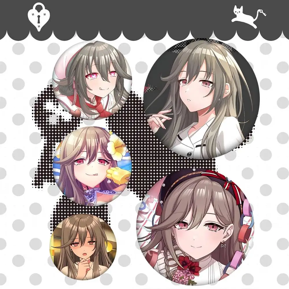 1pc Kawaii D4DJ Date-chan Cartoon Style Badge Brooches On Backpack Decoration Round Enamel Pins For Accessorys