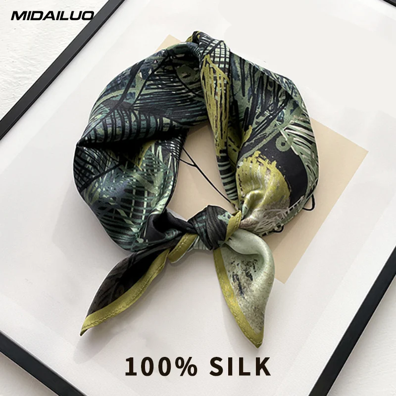

100% Mulberry Silk Square Scarf 20.87x20.87 Inch Breathable Decorative Headscarf Elegant Accessory Non-Stretch for Outdoor Use