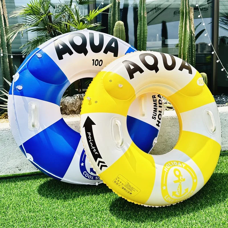 2026 New Adult Double Airbag Swim Ring With Handles Large Thickened Armpit Float Life Ring For Men Women Beach Party Toy