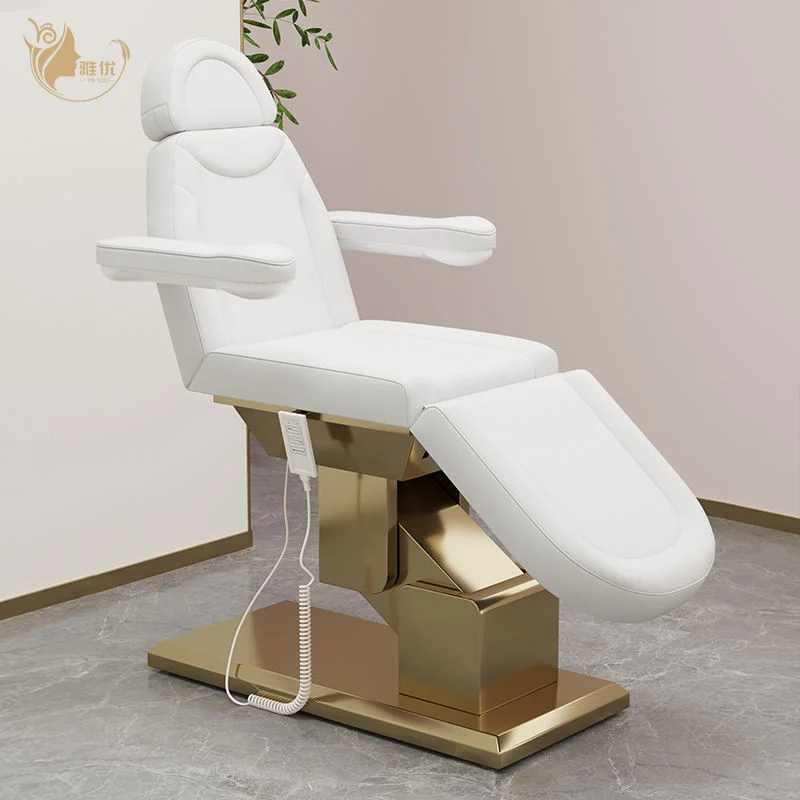 Synthetic Leather Massage Bed With Facial Pillow And Stool Metal Frame Salon Spa Treatment Table