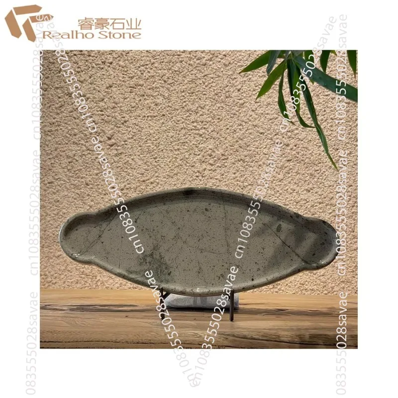 Leaf marble decorative tray - leaf inkstone home decoration stone tray
