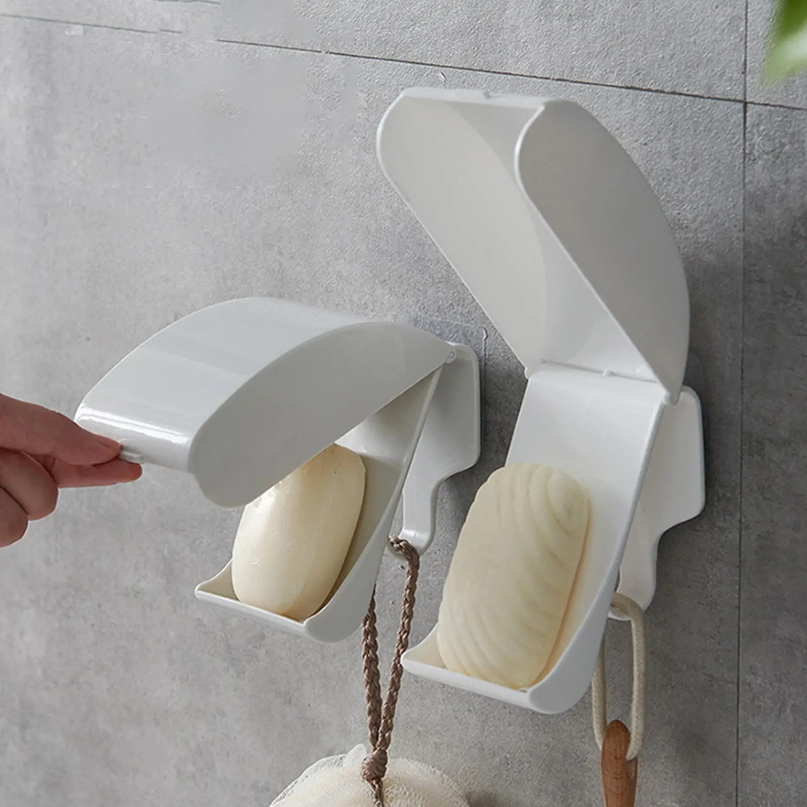 

Wall Mounted Soap Dish Drain Soap Holder for Bathroom Self Adhesive Soap Dish Plastic Soap Container Bathroom Accessories