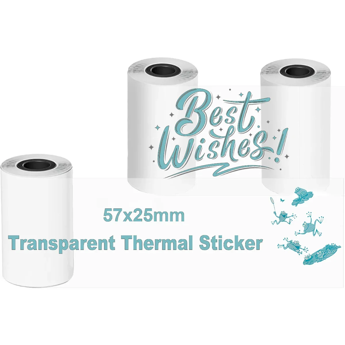 Thermal Paper Portable printer Transparent Sticker Cyan On Clear For Memoking M02/T02 Mini Printer for Journal Photo Text Notes