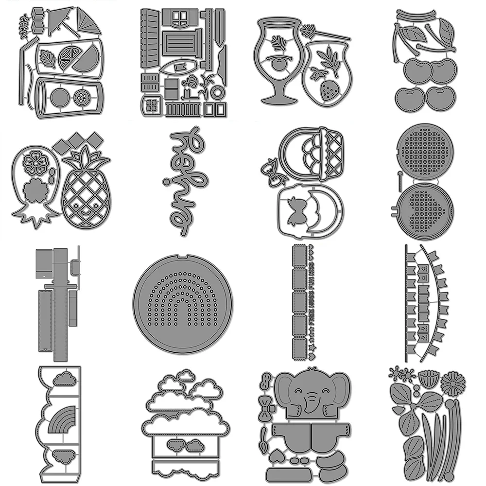 Getränk Cocktail Kirsche Kirschen Scripty ENJOY Stanzformen Bauen Sie ein Haus Strand Stirbt Set für DIY Scrapbooking Album Decora Crafts