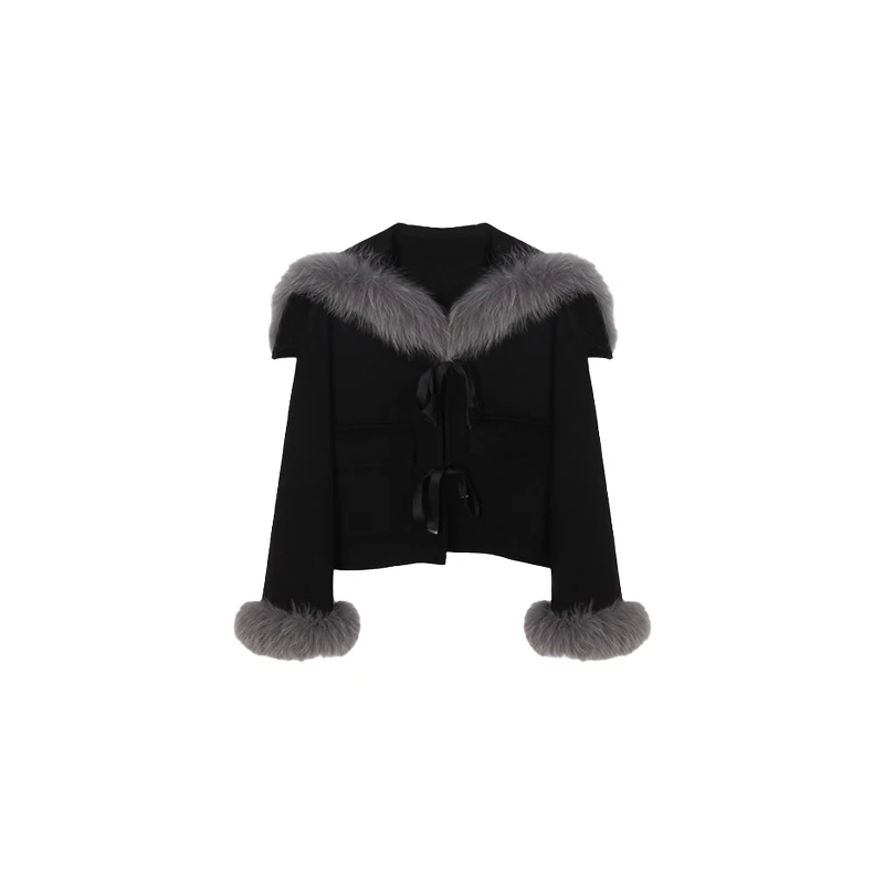 

Двустороннее шерстяное пальто Forever 2: Модное, стильное, женское, зимнее, теплое, с комбинированными вставками, новое, для повседневной носки, длинное, свободного кроя