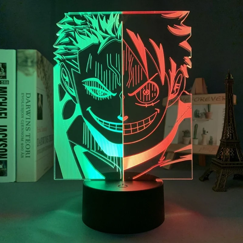 

One Piece Monkey D. Luffy Anime Cartoon Cute Acrylic Light Sign Bedroom Atmosphere Night Light Stand Decoration Gift Wholesale